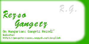 rezso gangetz business card